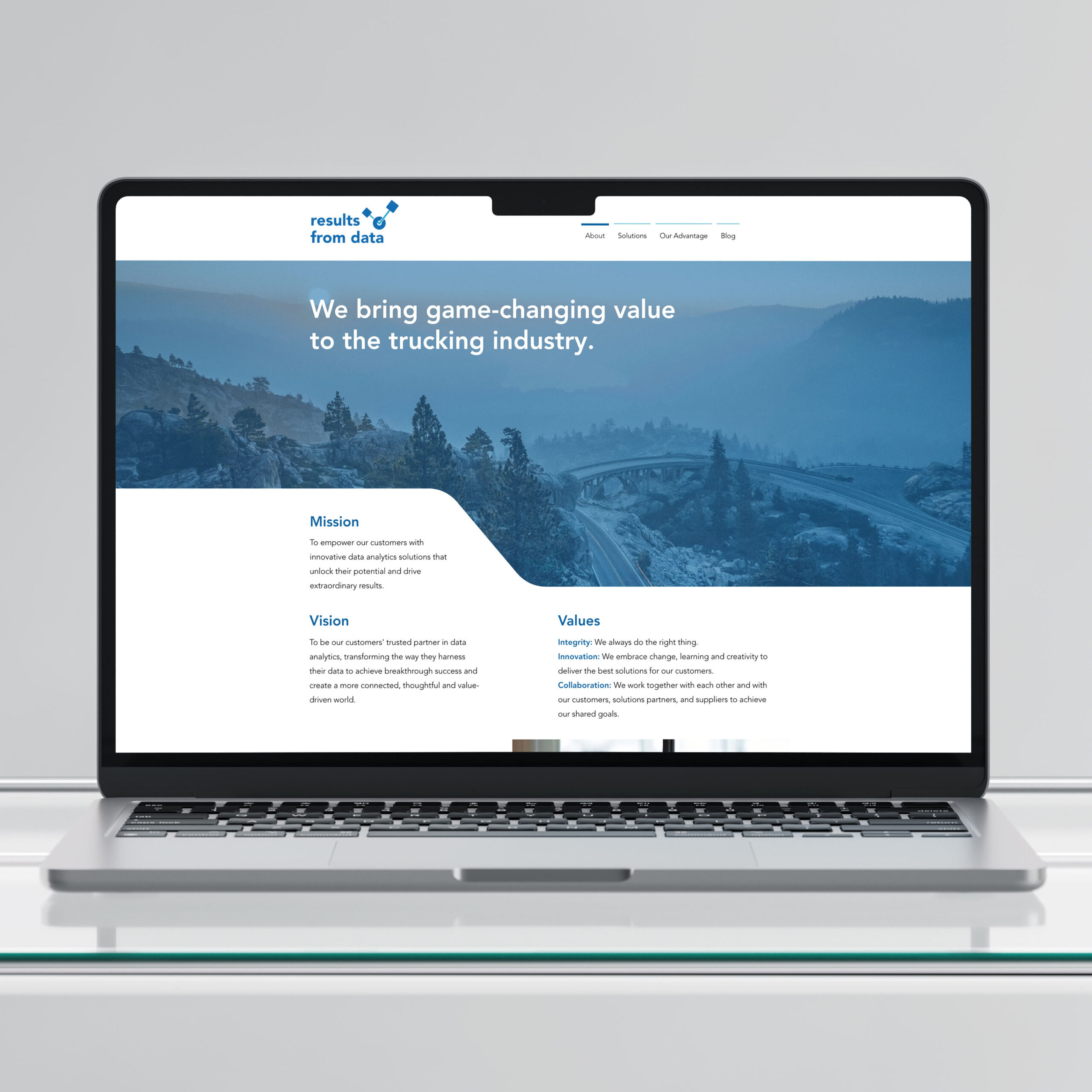 The Results From Data Home Page